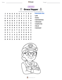 Prabaca lembar kerja cetak Grace Hopper
