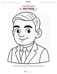 Página para colorear de Alan Turing para niños