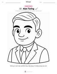 Trang tô màu Alan Turing cho trẻ em