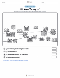 Vista previa de la hoja de trabajo imprimible de Alan Turing
