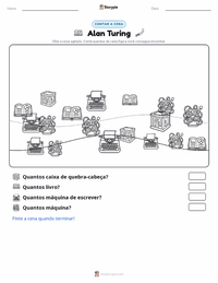 Prévia da folha de atividades imprimível Alan Turing