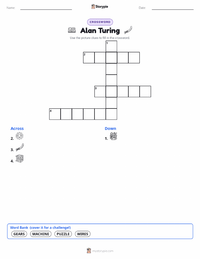Alan Turing printable worksheet preview