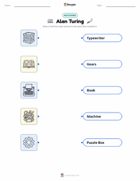 Alan Turing printable worksheet for kids