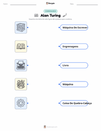 Folha de atividades imprimível Alan Turing para crianças