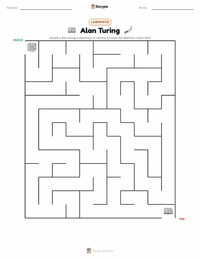 Vista previa de la hoja de trabajo imprimible de Alan Turing