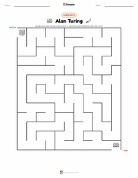 Prévia da folha de atividades imprimível Alan Turing