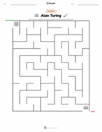 Alan Turing yazdırılabilir çalışma sayfası önizlemesi
