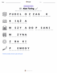 Podgląd drukowalnego arkusza ćwiczeń Alan Turing