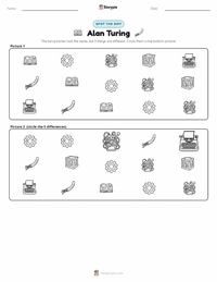Alan Turing printable worksheet preview