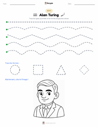 Aperçu de la feuille de travail imprimable Alan Turing