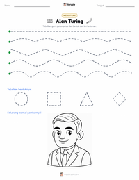 Prabaca lembar kerja cetak Alan Turing