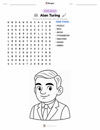 Alan Turing printable worksheet preview