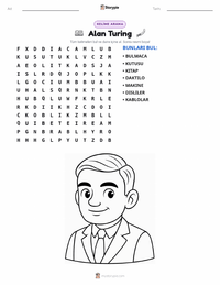 Alan Turing yazdırılabilir çalışma sayfası önizlemesi