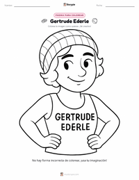Vista previa de la hoja de trabajo imprimible de Gertrude Ederle