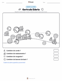 Aperçu de la feuille de travail imprimable Gertrude Ederle