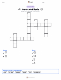 Gertrude Ederle printable worksheet preview