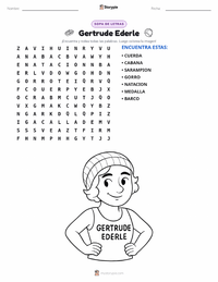 Vista previa de la hoja de trabajo imprimible de Gertrude Ederle