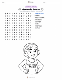 Aperçu de la feuille de travail imprimable Gertrude Ederle