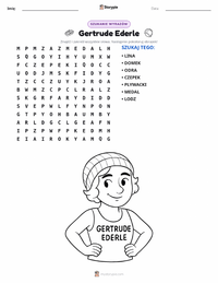 Podgląd drukowalnego arkusza ćwiczeń Gertrude Ederle