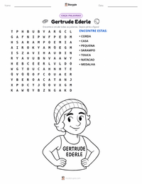 Prévia da folha de atividades imprimível Gertrude Ederle