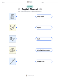 English Channel printable worksheet for kids