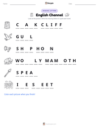 English Channel printable worksheet preview