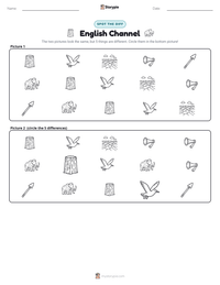 English Channel printable worksheet preview