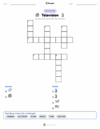 Television printable worksheet preview