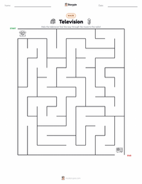 Television printable worksheet preview
