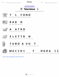 Anteprima della scheda stampabile di Televisione