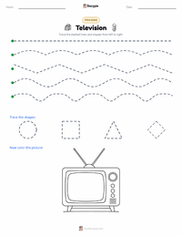 Television printable worksheet preview