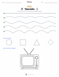 Vista previa de la hoja de trabajo imprimible de Televisión