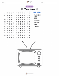Television printable worksheet preview