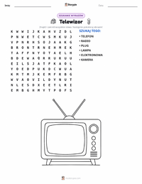 Podgląd drukowalnego arkusza ćwiczeń Telewizja