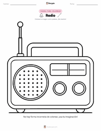 Vista previa de la hoja de trabajo imprimible de Radio
