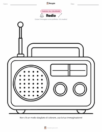 Pagina da colorare di Radio per bambini