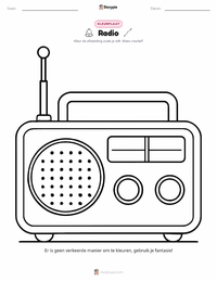 Radio kleurplaat voor kinderen