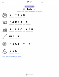 Radio printable worksheet preview