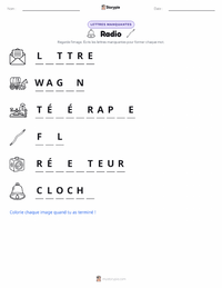 Aperçu de la feuille de travail imprimable Radio