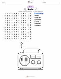 Prabaca lembar kerja cetak Radio
