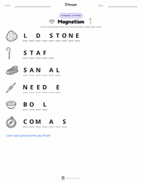 Magnetism printable worksheet preview