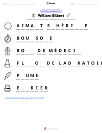 Aperçu de la feuille de travail imprimable William Gilbert