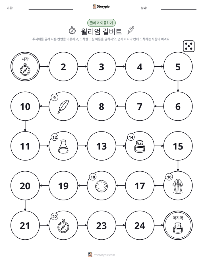 주사위 굴리고 이동하기 게임