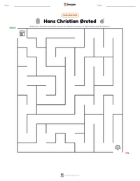Aperçu de la feuille de travail imprimable Hans Christian Ørsted