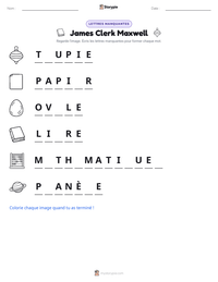 Aperçu de la feuille de travail imprimable James Clerk Maxwell