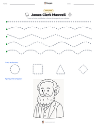 Prévia da folha de atividades imprimível James Clerk Maxwell