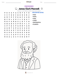 Prévia da folha de atividades imprimível James Clerk Maxwell