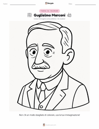 Pagina da colorare di Guglielmo Marconi per bambini