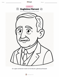 Guglielmo Marconi kleurplaat voor kinderen