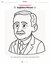 Strona do kolorowania Guglielmo Marconi dla dzieci